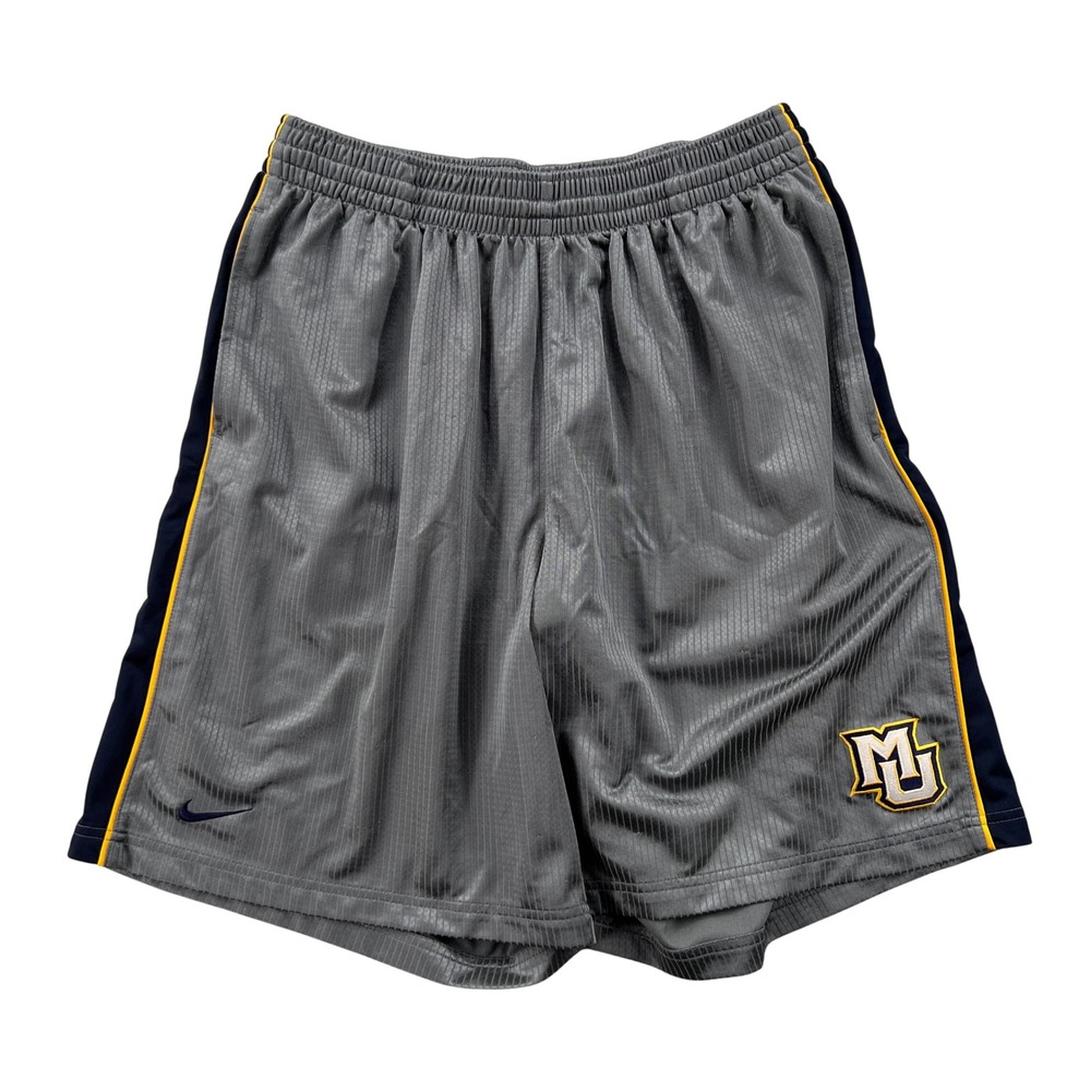 VTG Y2K Nike Marquette MU Basketball Shorts Men XL Gray NCAA Athletic Drawstring